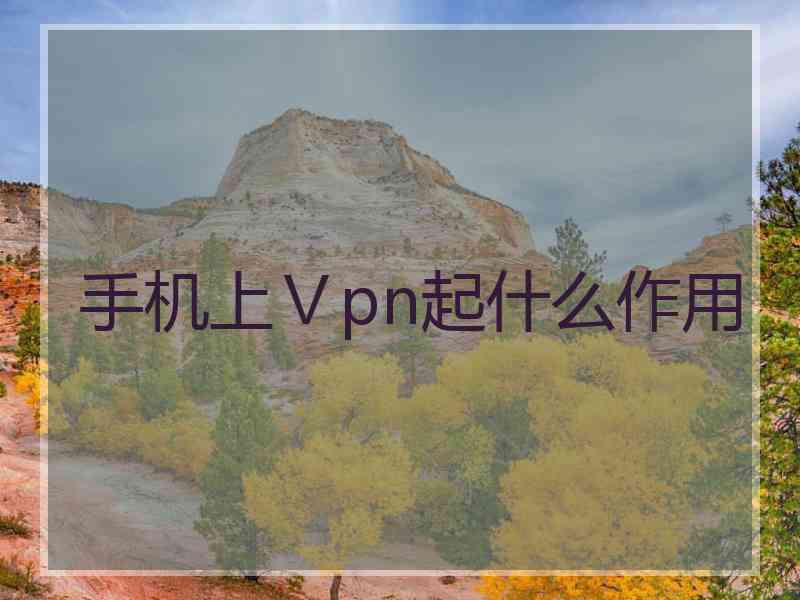 手机上Ⅴpn起什么作用