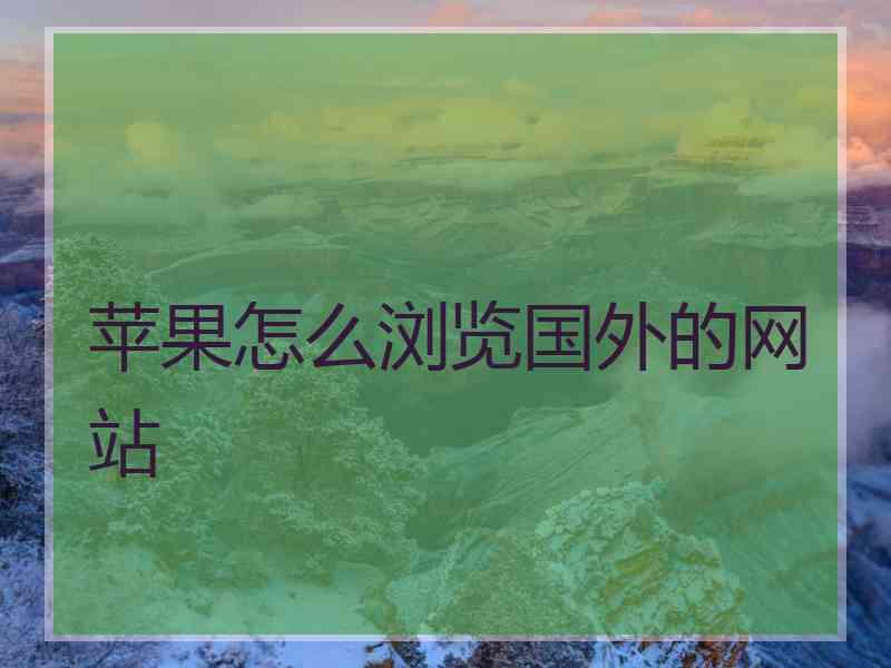 苹果怎么浏览国外的网站