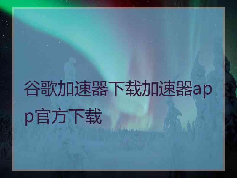 谷歌加速器下载加速器app官方下载