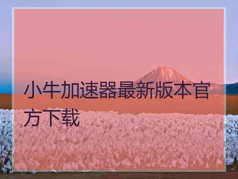 小牛加速器最新版本官方下载