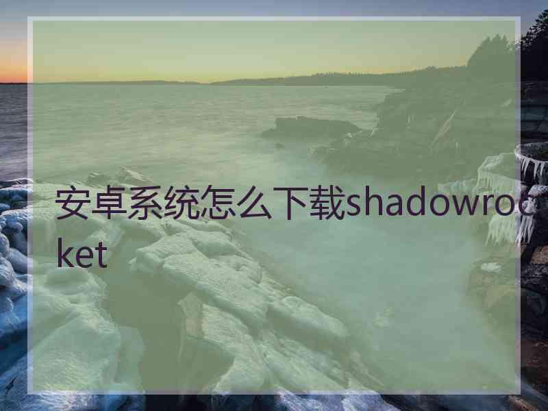 安卓系统怎么下载shadowrocket