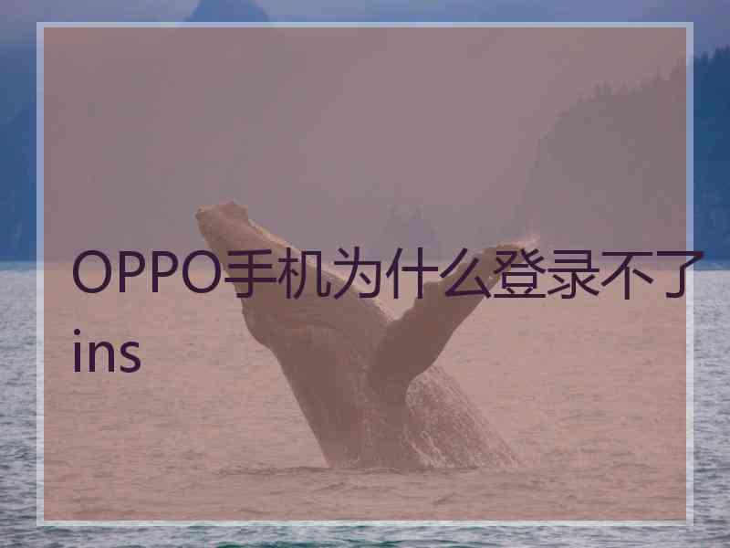 OPPO手机为什么登录不了ins