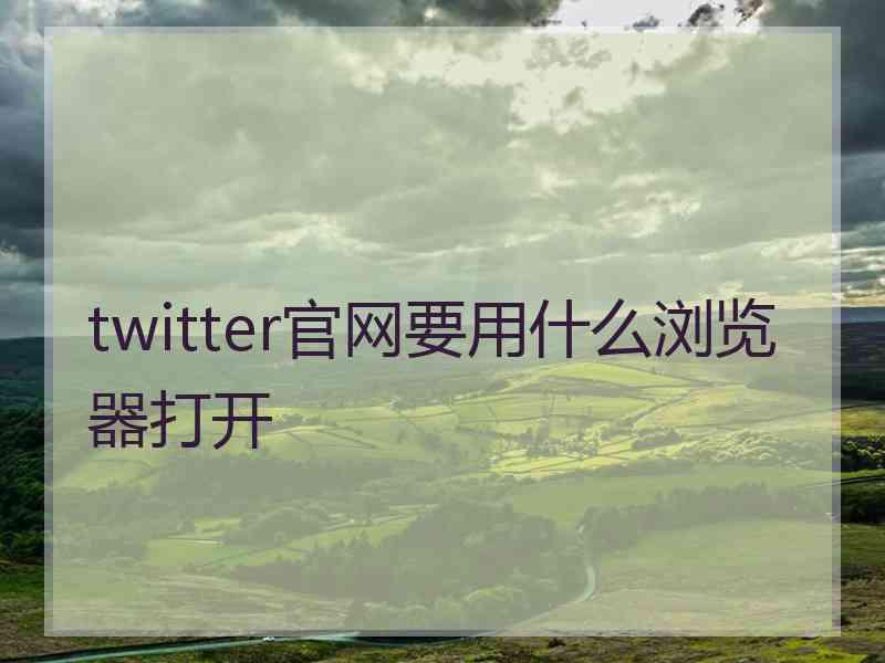 twitter官网要用什么浏览器打开