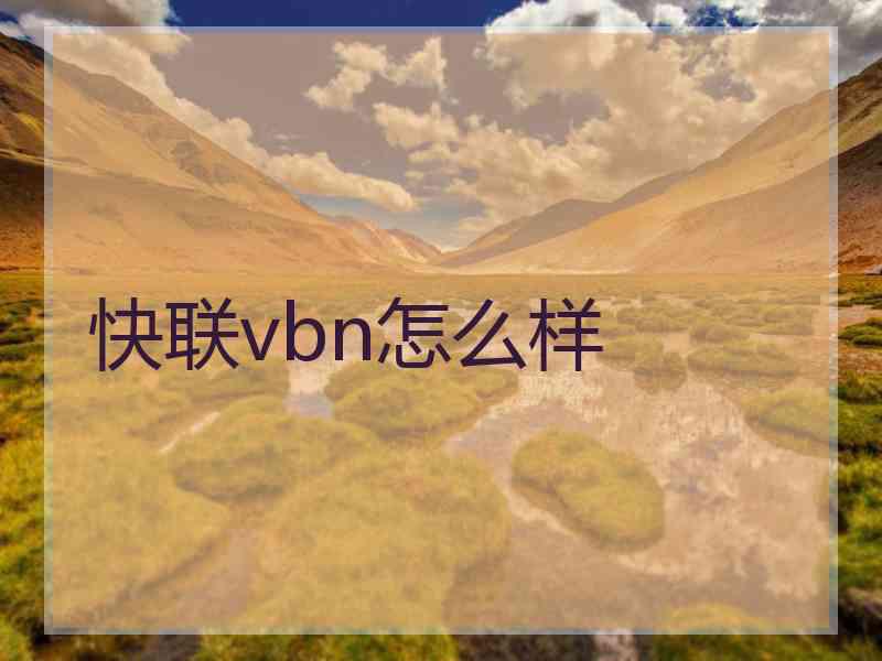 快联vbn怎么样