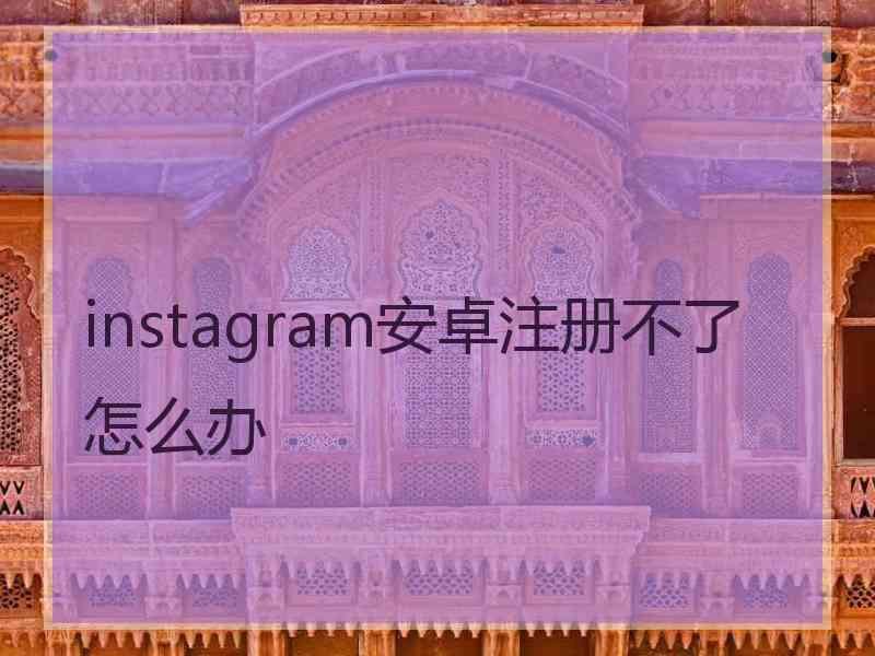 instagram安卓注册不了怎么办