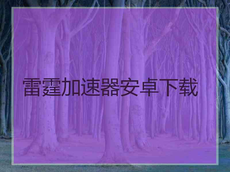 雷霆加速器安卓下载
