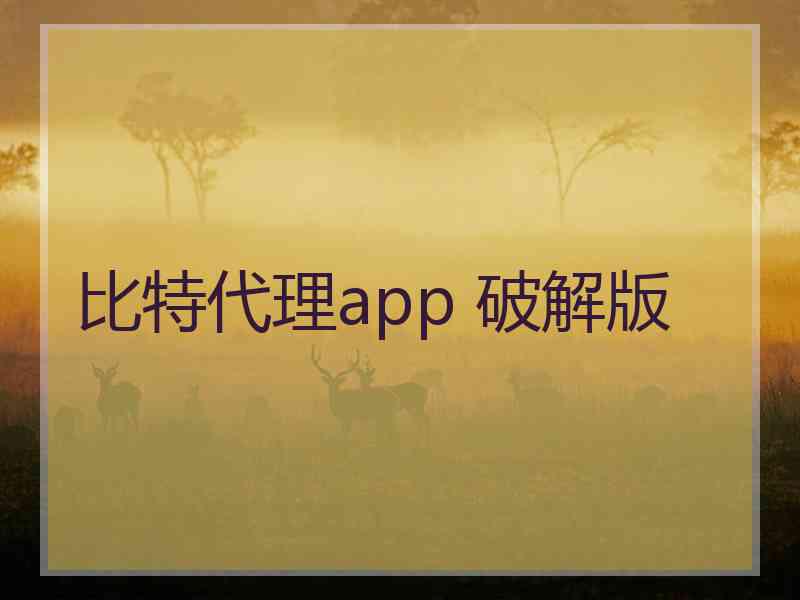 比特代理app 破解版