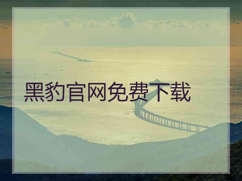 黑豹官网免费下载