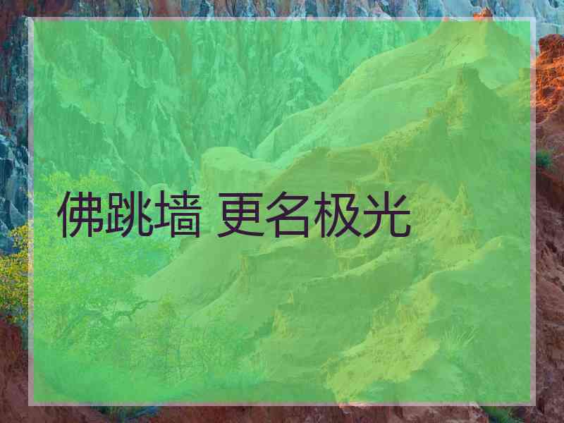 佛跳墙 更名极光