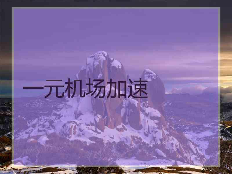一元机场加速