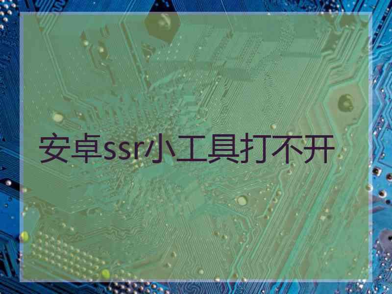 安卓ssr小工具打不开
