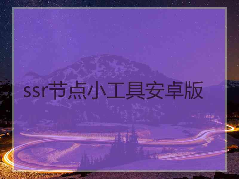 ssr节点小工具安卓版