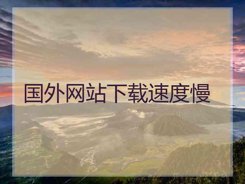 国外网站下载速度慢