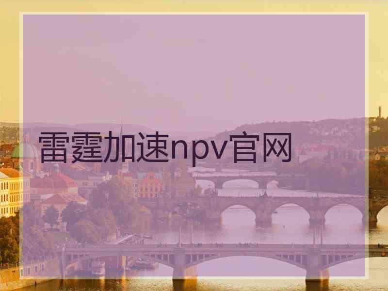 雷霆加速npv官网