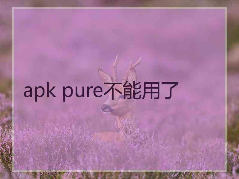 apk pure不能用了