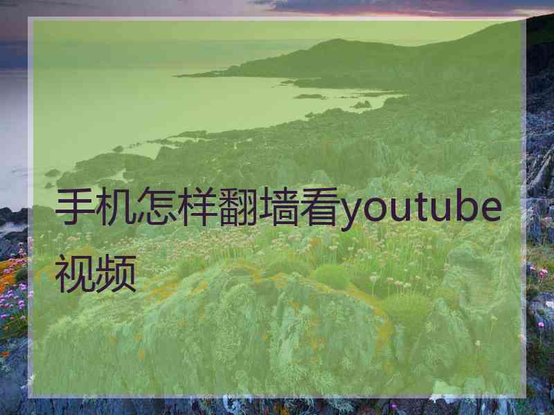 手机怎样翻墙看youtube视频
