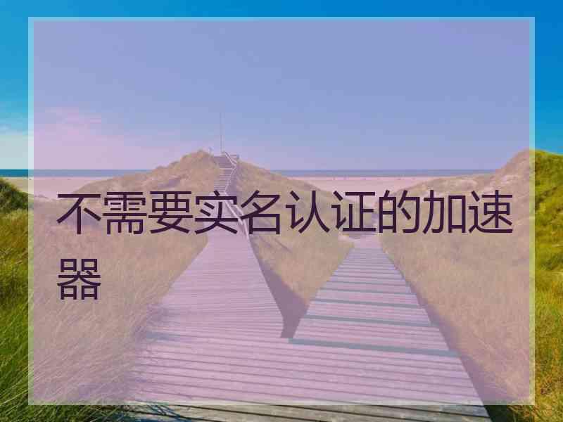 不需要实名认证的加速器