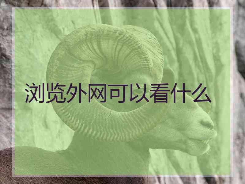 浏览外网可以看什么