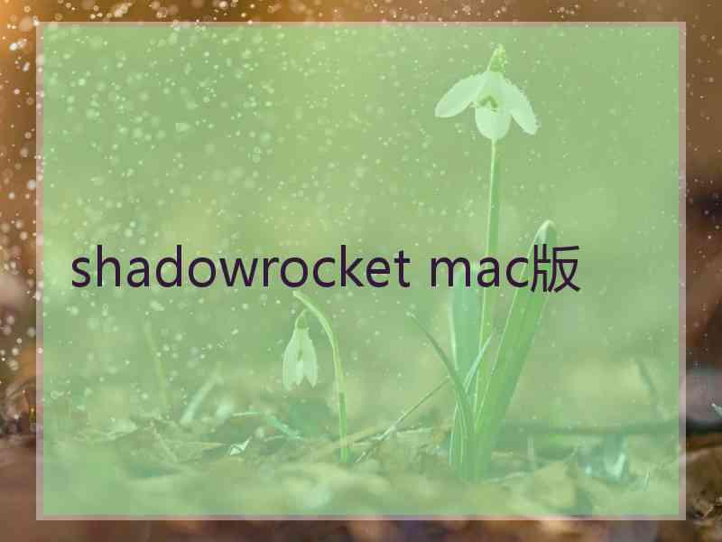 shadowrocket mac版