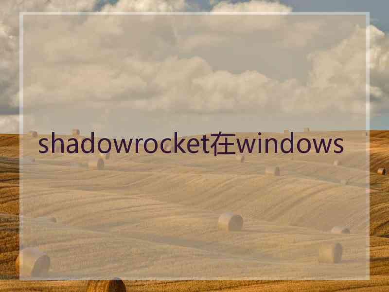 shadowrocket在windows