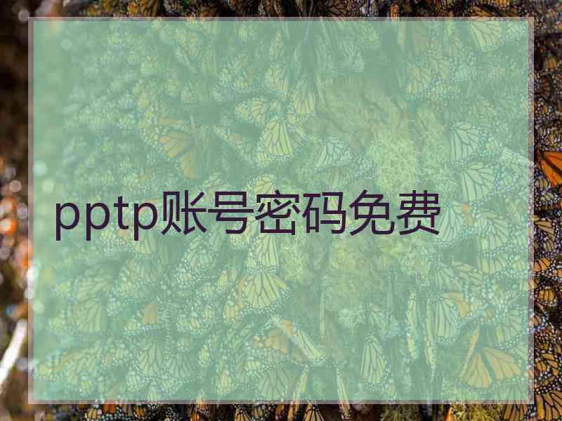 pptp账号密码免费