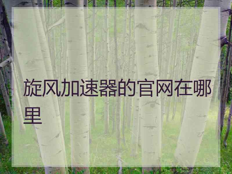 旋风加速器的官网在哪里