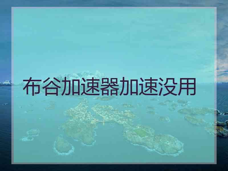布谷加速器加速没用