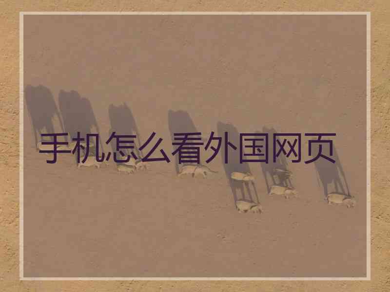 手机怎么看外国网页