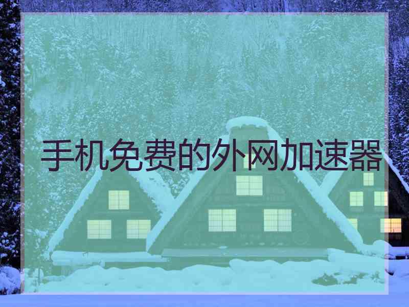 手机免费的外网加速器