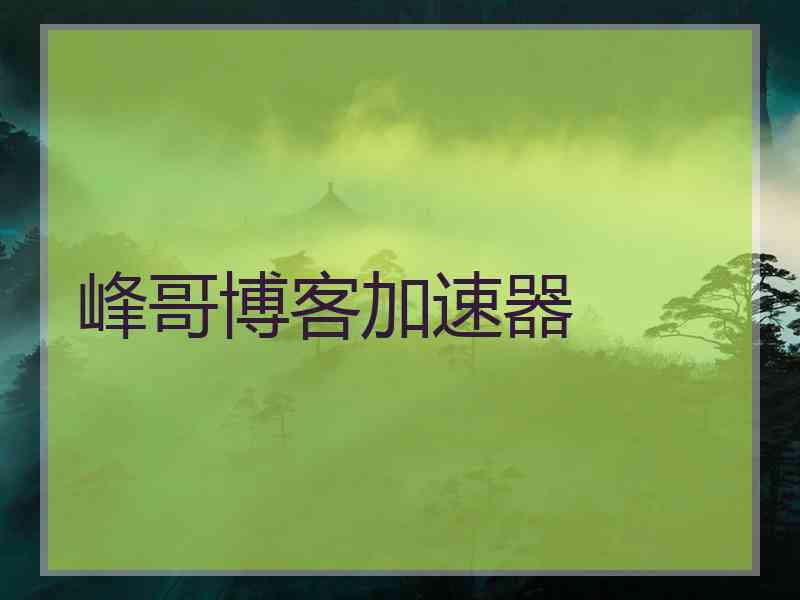峰哥博客加速器