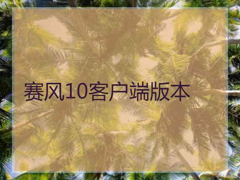 赛风10客户端版本