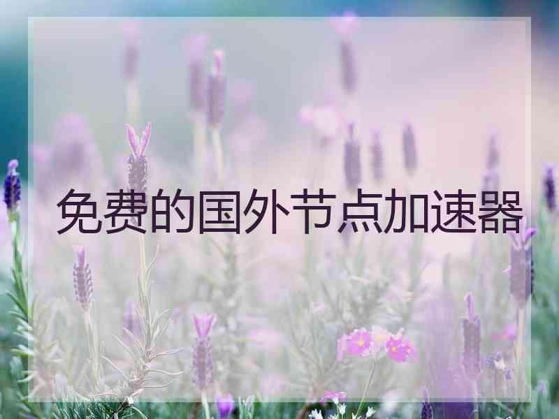 免费的国外节点加速器