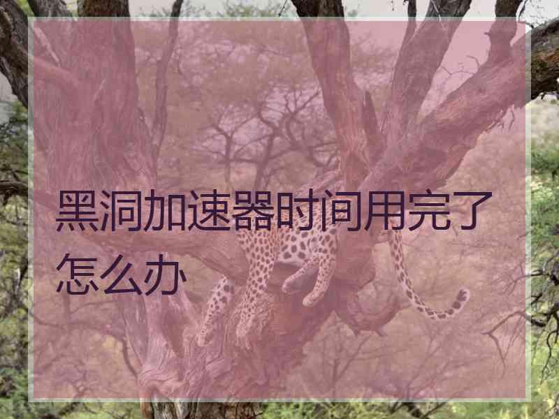 黑洞加速器时间用完了怎么办