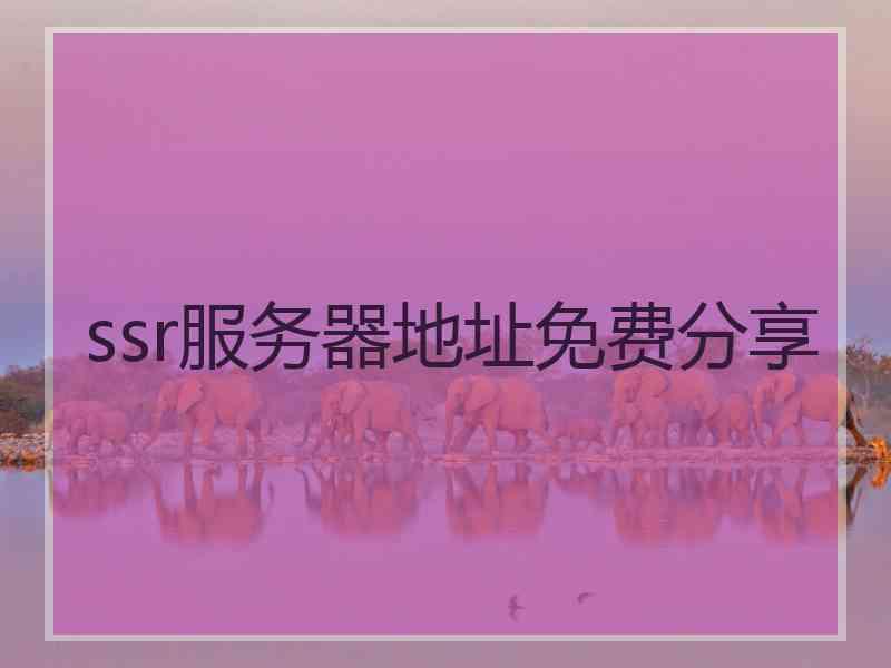 ssr服务器地址免费分享