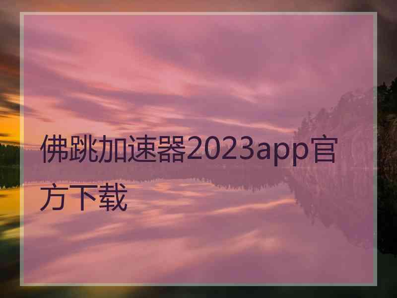 佛跳加速器2023app官方下载