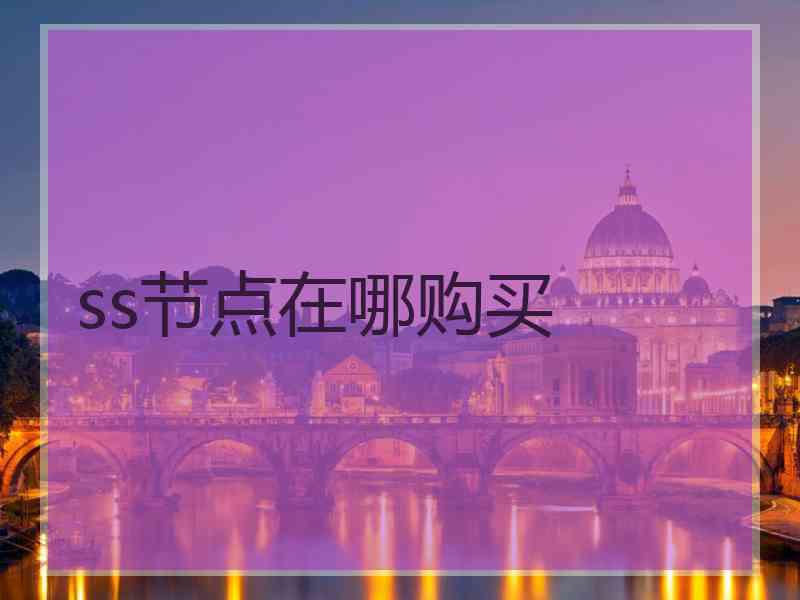 ss节点在哪购买