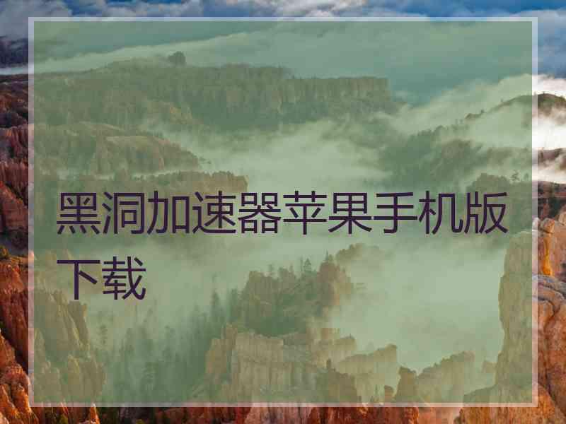 黑洞加速器苹果手机版下载