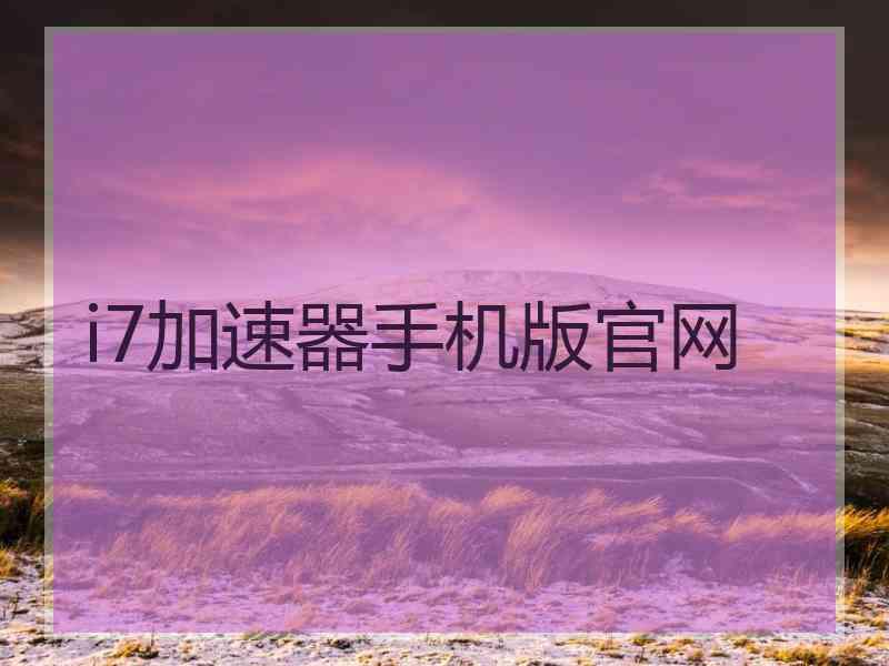 i7加速器手机版官网